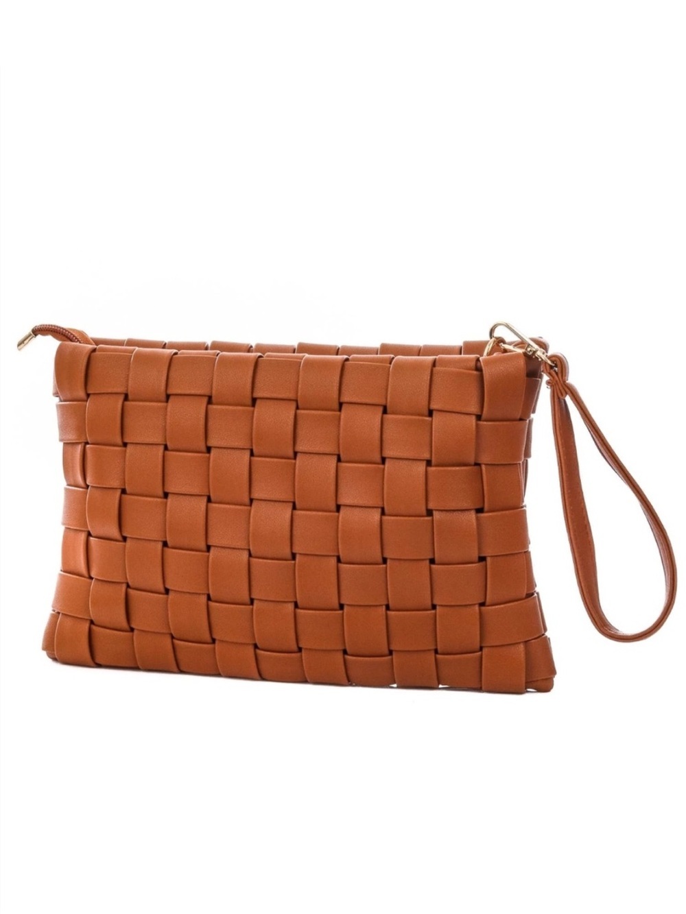 Woven Basket Weave Multi Strap Brown Bag